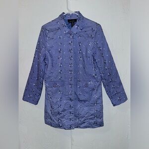 Denim & Co Embroidered Lilac Women's Spring Jacket